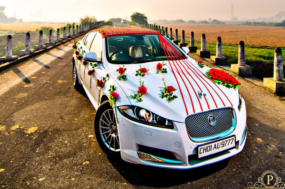 Jaguar XF  Wedding car decorations, Wedding car, Wedding car deco